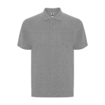 Unisex cotton and polyester piqué polo with pocket, 190 g/m², Roly heather light grey colour
