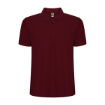 Men's cotton and polyester piqué polo shirt, 190 g/m², Roly burgundy colour