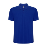 Men's cotton and polyester piqué polo shirt, 190 g/m², Roly blue colour