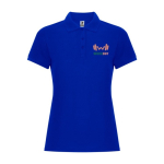 Women's cotton and polyester piqué polo shirt, 190 g/m², Roly blue colour