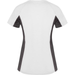 Women's bi-colour sports polyester t-shirt 140 g/m², Roly white colour