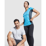 Women's bi-colour sports polyester t-shirt 140 g/m², Roly turquoise colour