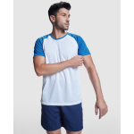 Unisex short-sleeve sports polyester t-shirt 140 g/m², Roly royal blue colour