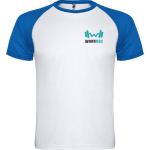 Unisex short-sleeve sports polyester t-shirt 140 g/m², Roly royal blue colour