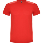 Unisex short-sleeve sports polyester t-shirt 130 g/m², Roly red colour