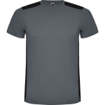 Unisex short-sleeve sports polyester t-shirt 130 g/m², Roly dark grey colour