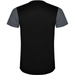 Unisex short-sleeve sports polyester t-shirt 130 g/m², Roly dark grey colour