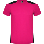 Unisex short-sleeve sports polyester t-shirt 130 g/m², Roly fuchsia colour