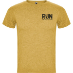 Men's heathered cotton and polyester t-shirt 150 g/m², Roly dark yellow colour