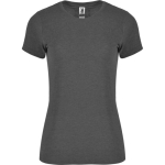 Women's heathered cotton and polyester t-shirt 150 g/m², Roly black colour