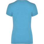 Women's heathered cotton and polyester t-shirt 150 g/m², Roly turquoise colour