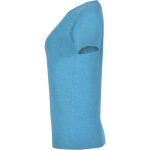 Women's heathered cotton and polyester t-shirt 150 g/m², Roly turquoise colour