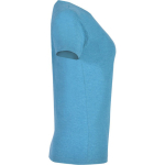 Women's heathered cotton and polyester t-shirt 150 g/m², Roly turquoise colour