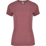 Women's heathered cotton and polyester t-shirt 150 g/m², Roly marbled red colour