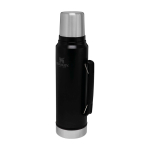 Stainless steel bottle with drinking cup, 1 L, Stanley Classic matt black colour second view