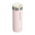 Stainless steel thermal tumbler, anti-leak, 470 ml, Stanley AeroLight™ light pink colour printed logo view 2