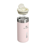 Stainless steel thermal tumbler, 350 ml, Stanley AeroLight™ light pink colour printed logo view 2