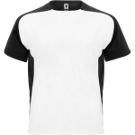Unisex bi-colour sports polyester t-shirt 140 g/m², Roly black colour