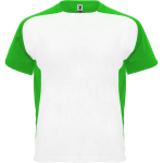 Unisex bi-colour sports polyester t-shirt 140 g/m², Roly green colour