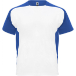 Unisex bi-colour sports polyester t-shirt 140 g/m², Roly royal blue colour