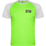 Unisex short-sleeve sports polyester t-shirt 140 g/m², Roly neon green colour