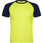 Unisex short-sleeve sports polyester t-shirt 140 g/m², Roly neon yellow colour