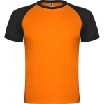 Unisex short-sleeve sports polyester t-shirt 140 g/m², Roly neon orange colour