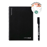 Reusable notebook with flexible cover and marker, A5, lined pages various colours
