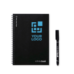 Reusable notebook with flexible cover and marker, A5, lined pages main view