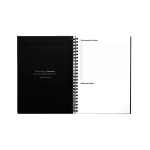 Reusable A5 hardback notebook with InfiniteBook scan black ink black colour first view