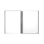 Reusable A5 hardback notebook with InfiniteBook scan black ink black colour fifth view