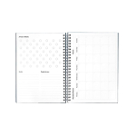 Reusable A5 hardback notebook with InfiniteBook scan black ink navy-blue colour first view