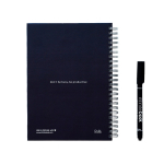 Reusable A5 hardback notebook with InfiniteBook scan black ink navy-blue colour second view