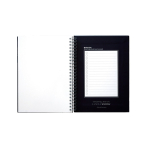 Reusable A5 hardback notebook with InfiniteBook scan black ink navy-blue colour third view