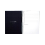 Reusable A5 hardback notebook with InfiniteBook scan black ink navy-blue colour fourth view
