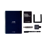 Reusable A5 hardback notebook with InfiniteBook scan black ink navy-blue colour sixth view