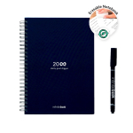 Reusable A5 hardback notebook with InfiniteBook scan black ink navy-blue colour seventh view