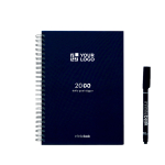 Reusable A5 hardback notebook with InfiniteBook scan black ink main view