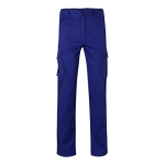 Unisex multi-pocket work trousers, cotton, polyester, 240 g/m2, Velilla royal blue colour second view