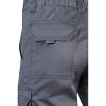 Elastic shorts with pockets, cotton and polyester, 240 g/m2, Velilla grey colour sixth view