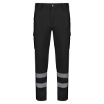 Unisex work trousers with reflective elements, 240 g/m2, Velilla black colour second view