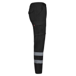 Unisex work trousers with reflective elements, 240 g/m2, Velilla black colour fourth view