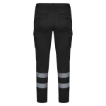 Unisex work trousers with reflective elements, 240 g/m2, Velilla black colour