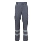 Unisex work trousers with reflective elements, 240 g/m2, Velilla grey colour second view