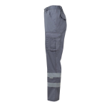 Unisex work trousers with reflective elements, 240 g/m2, Velilla grey colour third view