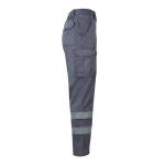 Unisex work trousers with reflective elements, 240 g/m2, Velilla grey colour fourth view