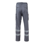 Unisex work trousers with reflective elements, 240 g/m2, Velilla grey colour