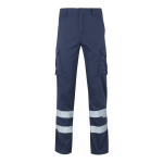 Unisex work trousers with reflective elements, 240 g/m2, Velilla navy-blue colour second view
