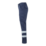 Unisex work trousers with reflective elements, 240 g/m2, Velilla navy-blue colour third view