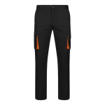 Unisex two-tone work trousers, cotton and polyester, 240 g/m2, Velilla orange colour second view
